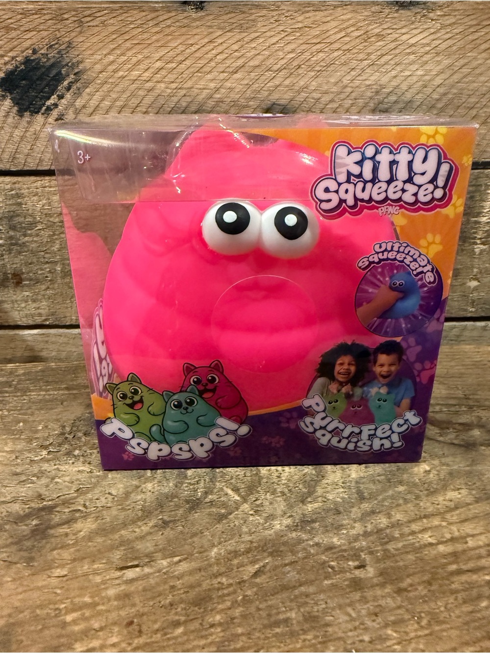 Squeeze Kitty Squeeze! Bright Pink Squishy Toy